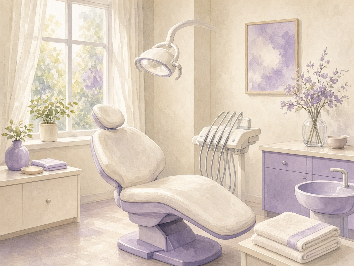 Soft illustration of the Happy Teeth treatment room